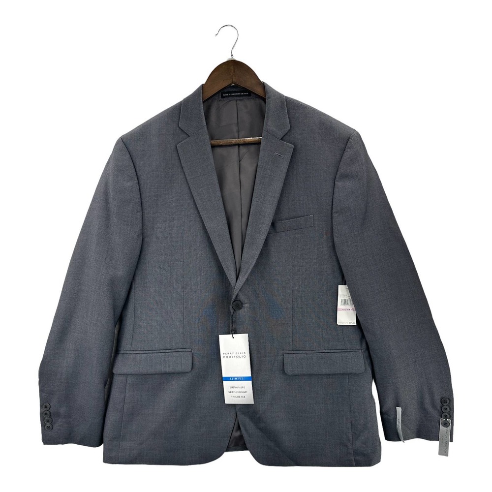Perry Ellis Mens Slim-Fit Comfort Stretch Suit Jacket 42S